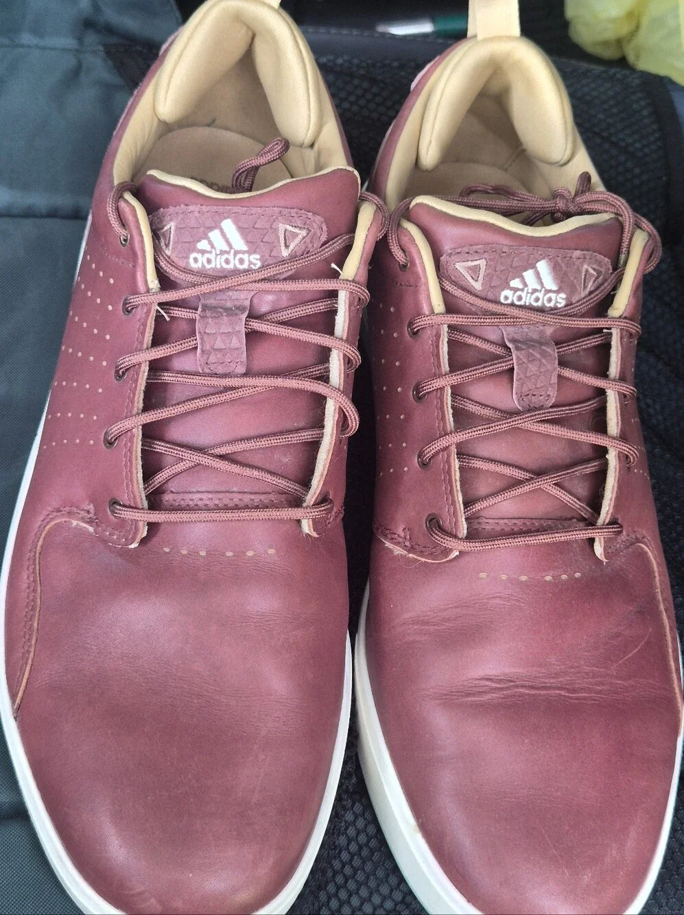 Adidas Adipur Golf Shoes Men's Burgundy Size 13 Leather Spikeless Boost GY8523